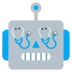 faccina di robot + stetoscopio
