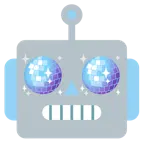 faccina di robot + palla da discoteca