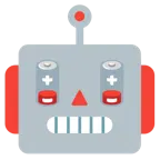 faccina di robot + batteria scarica