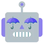 faccina di robot + ombrello