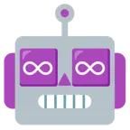 faccina di robot + simbolo dell’infinito