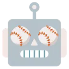 faccina di robot + palla da baseball