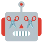 faccina di robot + forbici