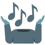 persona che scrolla le spalle + note musicali
