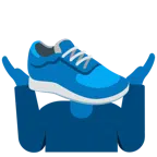 persona che scrolla le spalle + scarpa sportiva