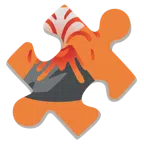 Puzzleteil + Vulkan