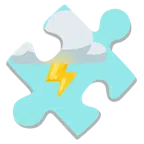 Puzzleteil + Wolke mit Blitz