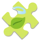 Puzzleteil + Blätter im Wind