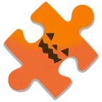 Puzzleteil + Halloweenkürbis