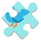 Puzzleteil + Vogel