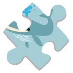Puzzleteil + blasender Wal