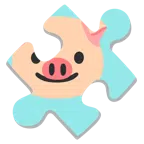 Puzzleteil + Schweinegesicht