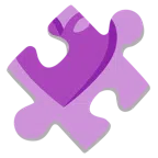 Puzzleteil + lila Herz