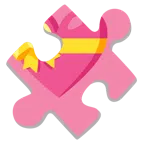 Puzzleteil + Herz mit Schleife
