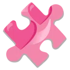 Puzzleteil + kreisende Herzen