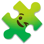Puzzleteil + zwinkerndes Gesicht