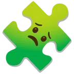 Puzzleteil + besorgtes Gesicht