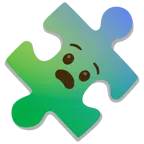 Puzzleteil + ängstliches Gesicht