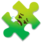 Puzzleteil + Gesicht, das ausatmet