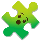 Puzzleteil + verdutztes Gesicht