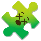 Puzzleteil + benommenes Gesicht