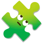 Puzzleteil + Augen verdrehendes Gesicht