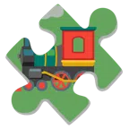 Puzzleteil + Dampflokomotive