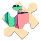 Puzzleteil + Einkaufstüten