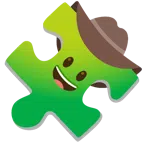 Puzzleteil + Gesicht mit Cowboyhut