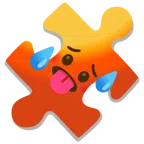 Puzzleteil + schwitzendes Gesicht