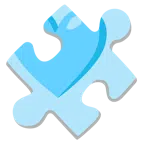 Puzzleteil + hellblaues Herz