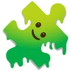 Puzzleteil + schmelzendes Gesicht