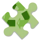 Puzzleteil + Recycling-Symbol