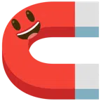 calamita + faccina con sorriso e occhi spalancati