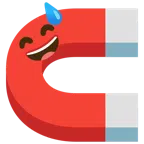 calamita + faccina con sorriso e goccia di sudore