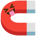 calamita + faccina che strizza gli occhi e mostra la lingua