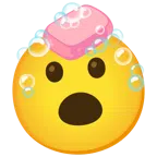 Seife + Gesicht mit offenem Mund