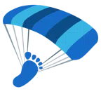 paracadute + impronta di piedi