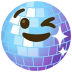 Discokugel + zwinkerndes Gesicht
