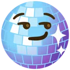 Discokugel + süffisant lächelndes Gesicht