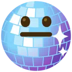 Discokugel + neutrales Gesicht