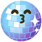 Discokugel + küssendes Gesicht mit lächelnden Augen