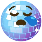 Discokugel + schläfriges Gesicht