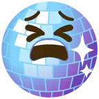 Discokugel + müdes Gesicht