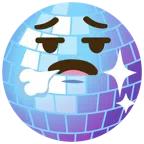 Discokugel + Gesicht, das ausatmet