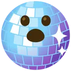 Discokugel + Gesicht mit offenem Mund