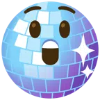 Discokugel + erstauntes Gesicht