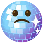 Discokugel + betrübtes Gesicht