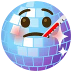 Discokugel + Gesicht mit Fieberthermometer
