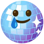Discokugel + lachendes Gesicht mit Träne